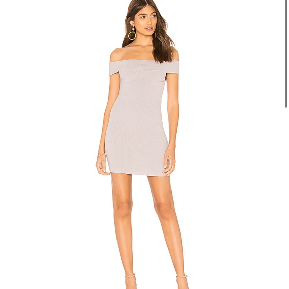 X Revolve Lilac Tracy off shoulder mini dress